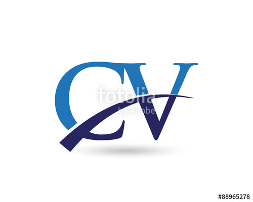 500x400 Cv Logo Letter Swoosh Stock Image And Royalty Free Vector