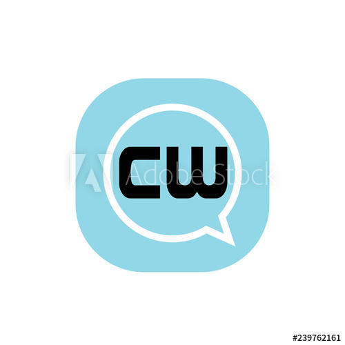 500x500 Initial Letter Logo Cw Template Vector Design