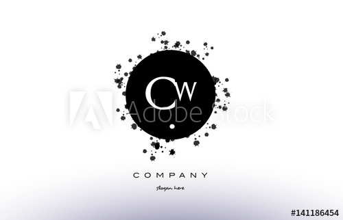 500x322 Cw C W Circle Grunge Splash Alphabet Letter Logo Vector Icon