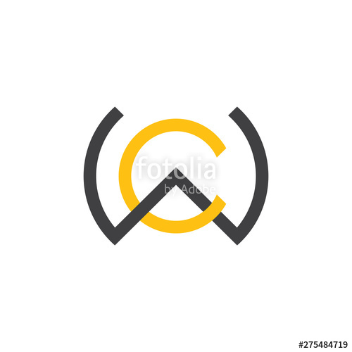 500x500 Letter Cw Linked Line Logo Vector Stock Image And Royalty Free