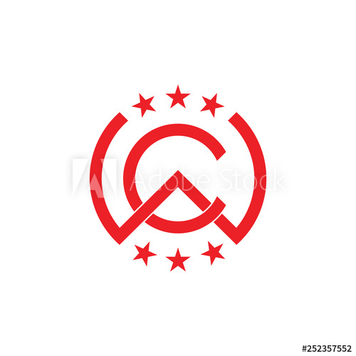 500x500 Letters Cw Linked Stars Logo Vector