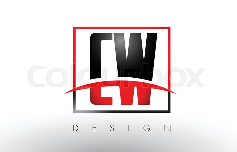 800x515 Cw C W Logo Letters With Red And Black Stock Vector Colourbox