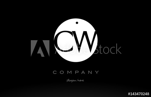 500x321 Cw C W Simple Black White Circle Alphabet Letter Logo Vector Icon