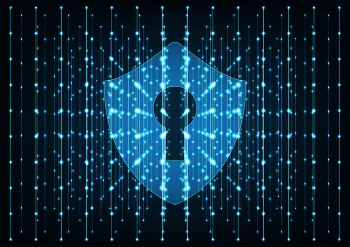 693x490 Cyber Security Concept Shield With Keyhole Icon On Digital Data