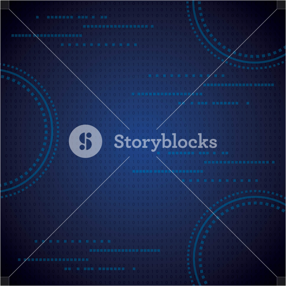 1000x1000 Cyber Security Digital Blue Binary Circuit Numbers Background