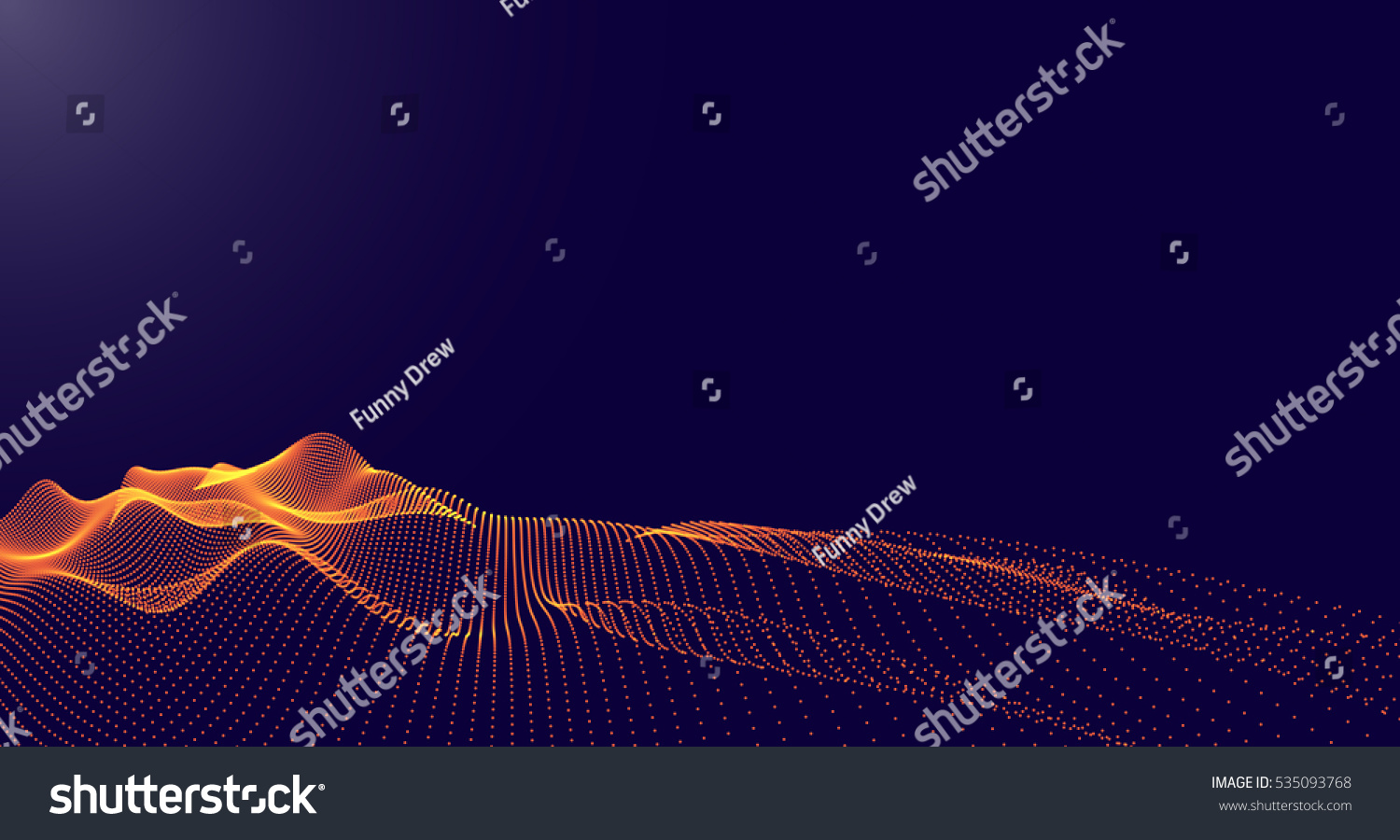 1500x900 Stock Vector Abstract Digital Landscape With Flowing Particles
