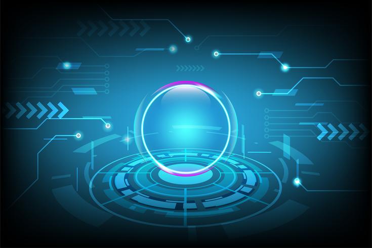 735x490 Abstract Technology Background With The Hi Tech Futuristic Concept