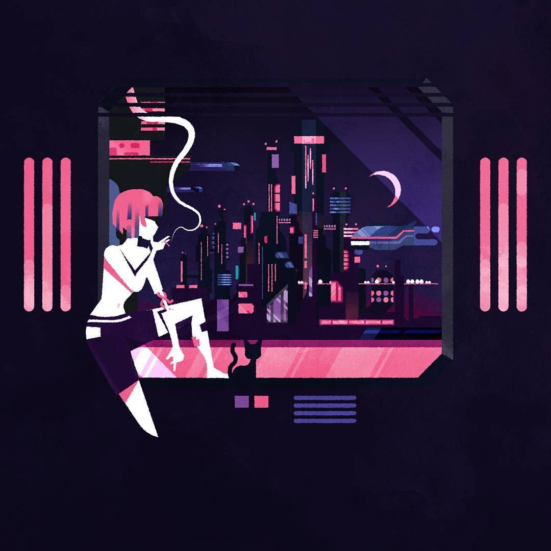 1080x1080 I Adore All Those Pixelart Cyberpunk Cities, So I Thought, Why Not