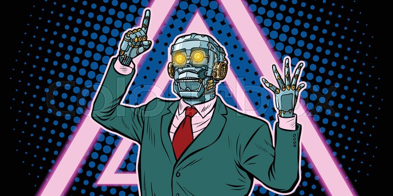 800x400 Cyberpunk Style Emotional Speaker Stock Vector Colourbox