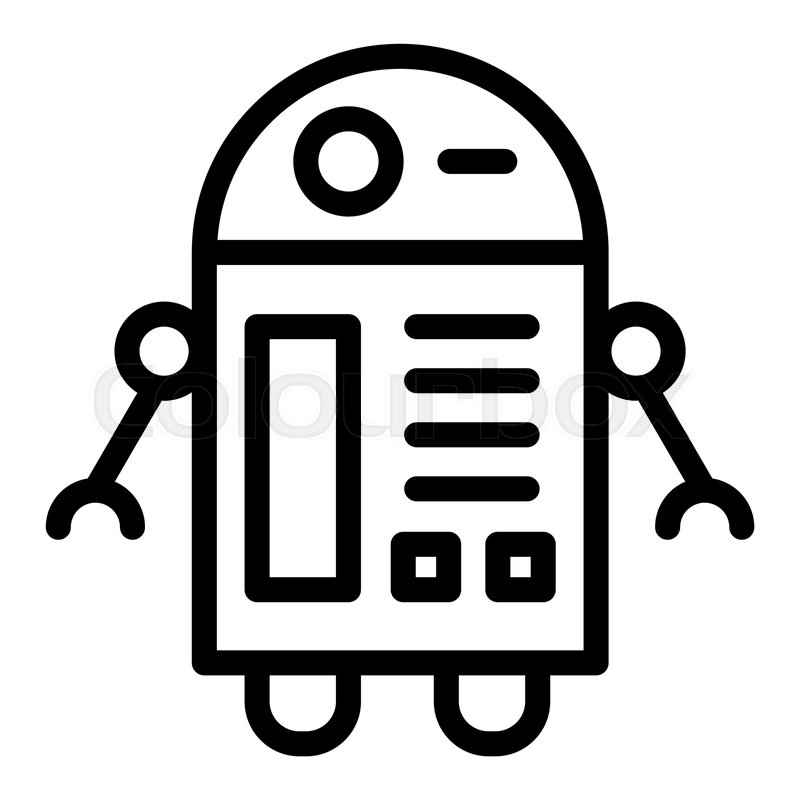 800x800 Bot Line Icon Cyborg Vector Stock Vector Colourbox