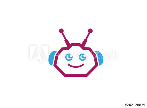 500x369 Robot Head, Cyborg Or Android Logo