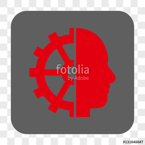 500x500 Cyborg Gear Interface Toolbar Button Vector Icon Style Is A Flat