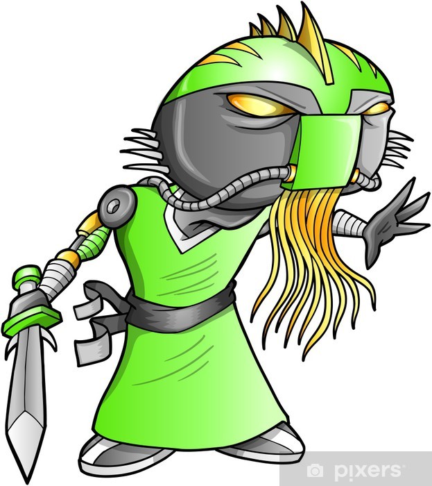 623x700 Alien Warrior Soldier Robot Cyborg Vector Wall Mural Pixers