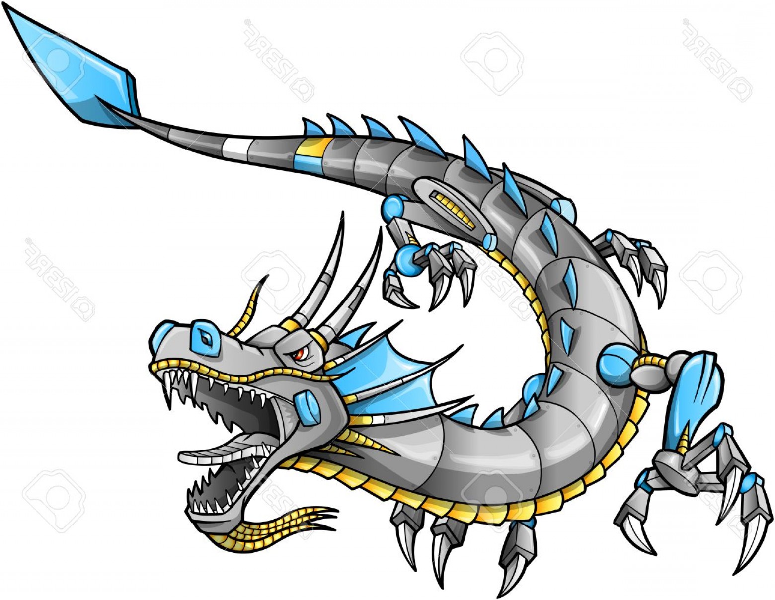 1560x1208 Photorobot Cyborg Dragon Vector Illustration Art Wallkeeper