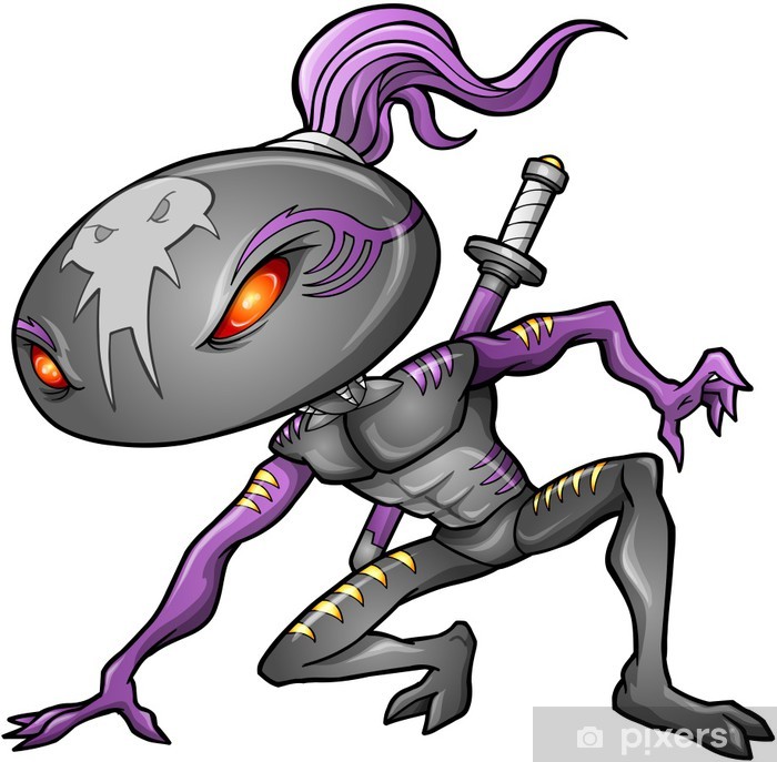 700x687 Cyborg Alien Ninja Warrior Robot Vector Poster