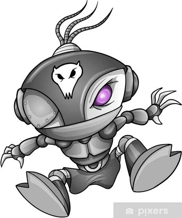 584x700 Cyborg Ninja Warrior Robot Vector Wall Mural