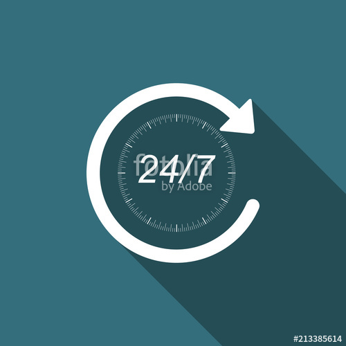 500x500 Open Hours A Day And Days A Week Icon Isolated With Long