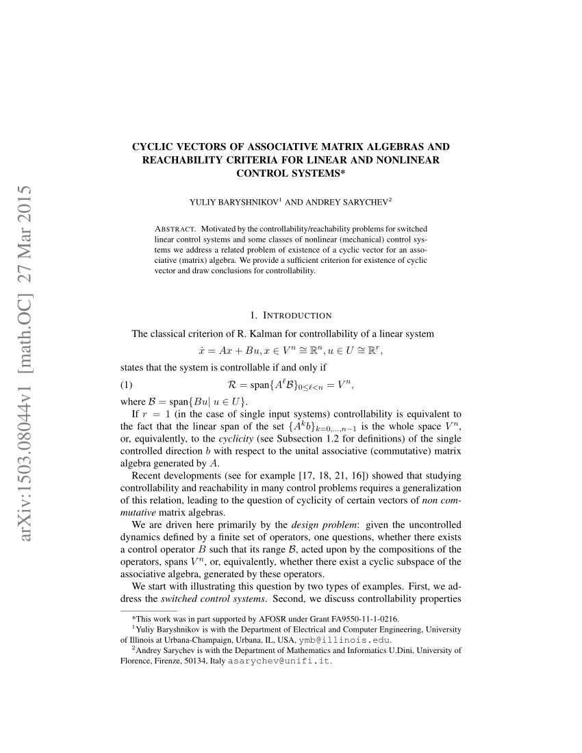 850x1100 Pdf Cyclic Vectors Of Associative Matrix Algebras