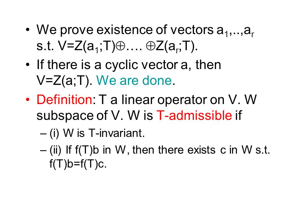 960x720 Cyclic Decomposition And Rational Forms Cyclic Decomposition