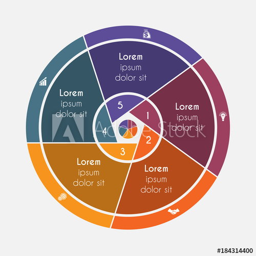 500x500 Vector Illustration Universal Flat Template Elements Infographics