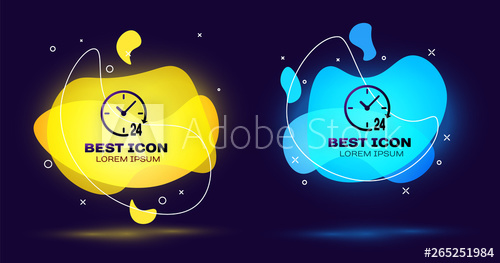 500x263 Black Clock Hours Icon Isolated All Day Cyclic Icon Hours
