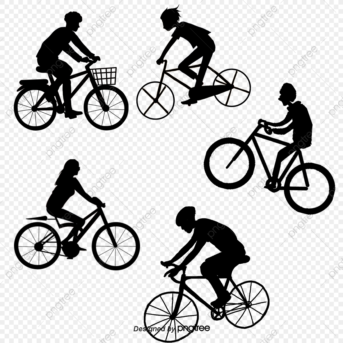 1200x1200 Cycling Silhouette Figures Vector Collection, Cycling Vector