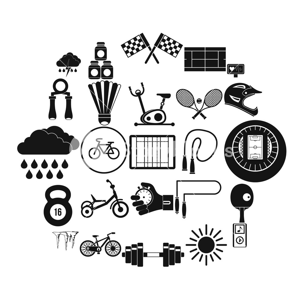 1000x1000 Cycling Icons Set Simple Set Of Cycling Vector Icons For Web