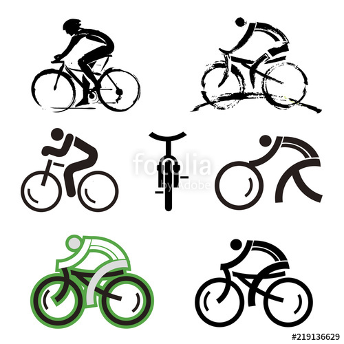 500x500 Bicycle Icons Expressive And Geometry Stylized Icons Of Cycling