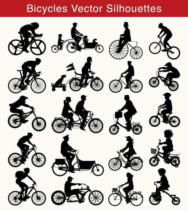 Cyclist Silhouette Vector
