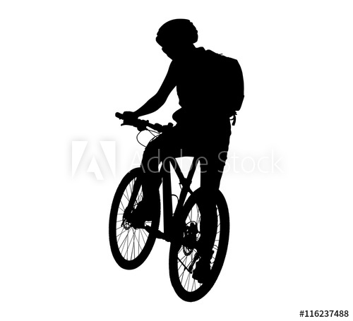 500x455 Cyclist Silhouette Scene Vector On A White Background