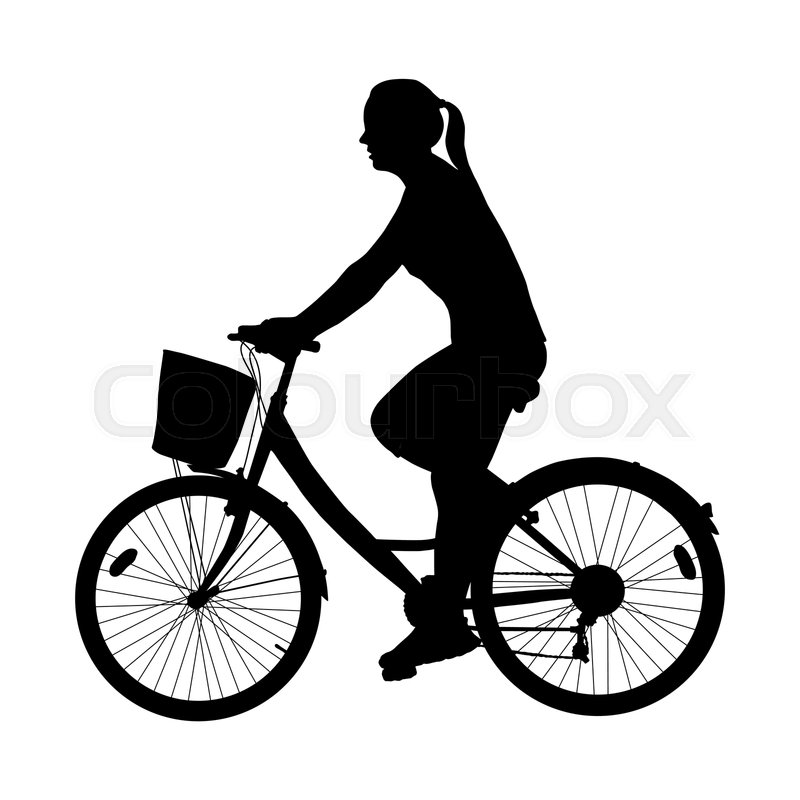800x800 Cyclist Woman Silhouette Isolated On Stock Vector Colourbox