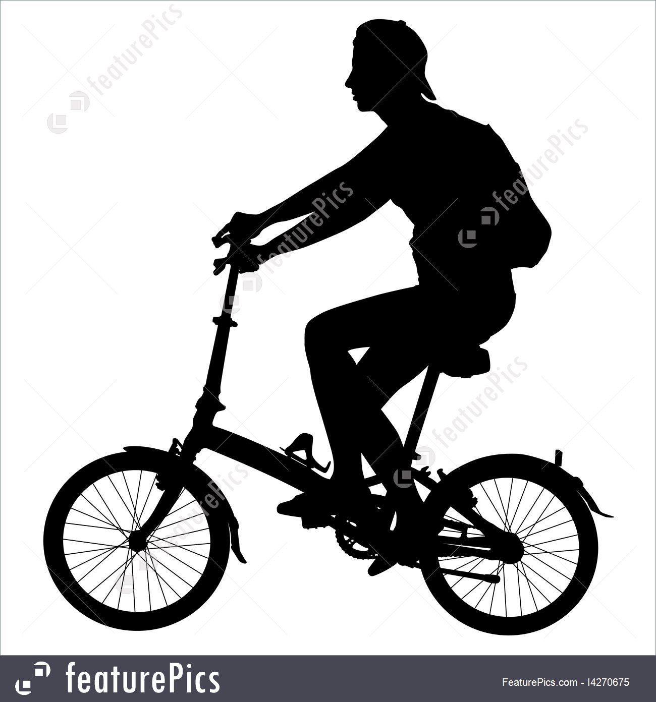 1300x1392 Illustration Of Silhouette Cyclist Male