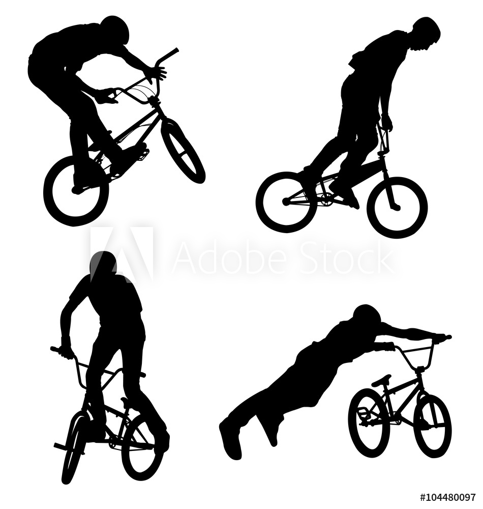 950x1000 Photo Art Print High Quality Bmx Cyclist Silhouettes