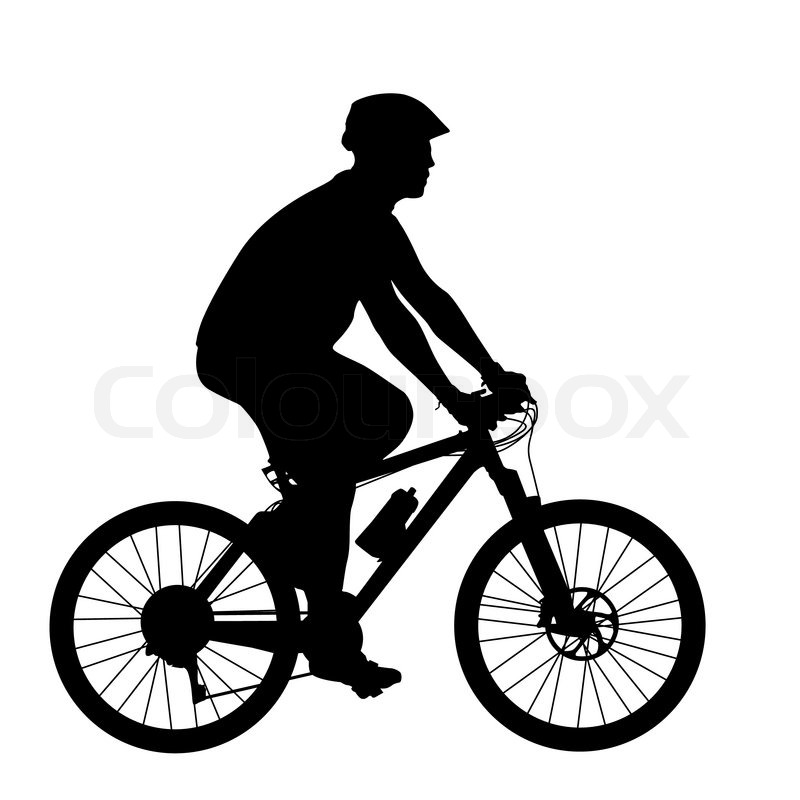 800x800 Silhouette Of A Cyclist Male Vector Stock Vector Colourbox