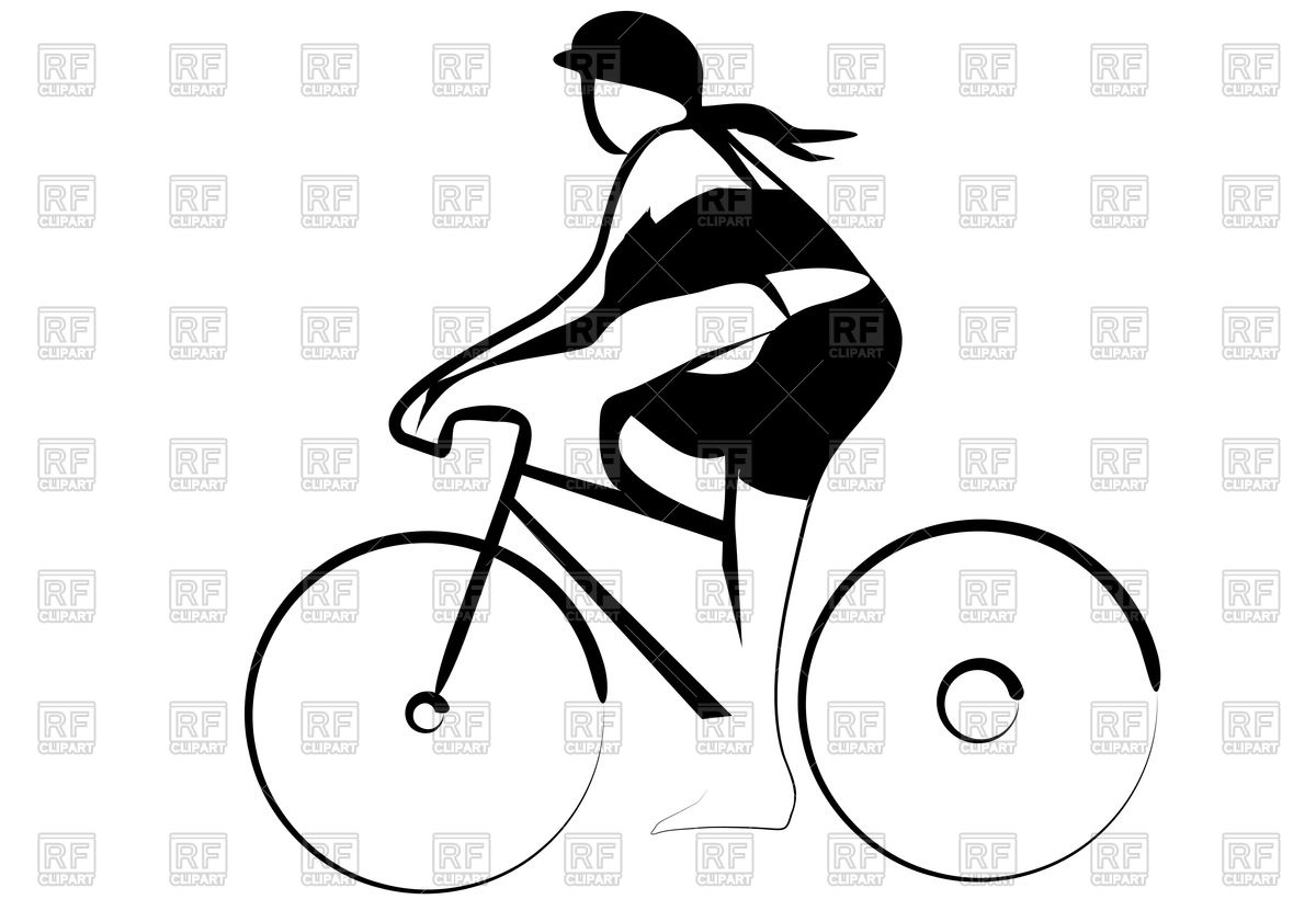1200x841 Woman Cycling Isolated On A White Backgroound Vector Image