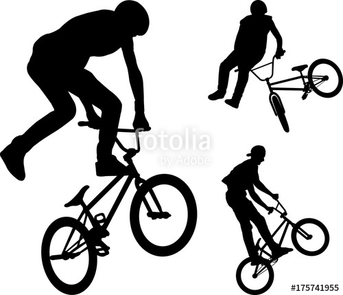 500x429 Bmx Stunt Cyclists Silhouettes