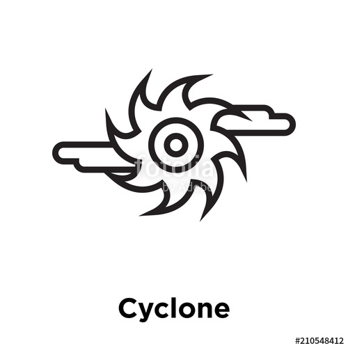 500x500 Cyclone Icon Vector Sign And Symbol Isolated On White Background