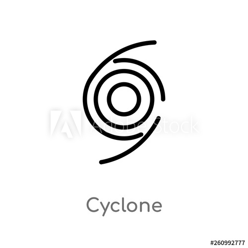 500x500 Outline Cyclone Vector Icon Isolated Black Simple Line Element