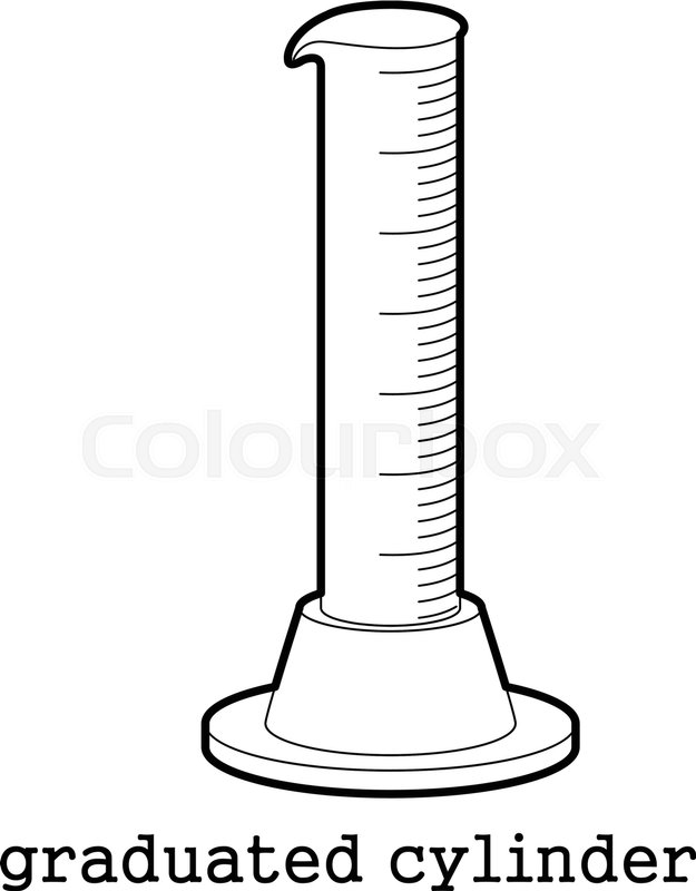 625x800 Graduated Cylinder Icon In Outline Stock Vector Colourbox