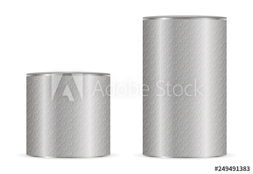 500x344 Cylinder Metal Can Vector Template Tea Container Mockup
