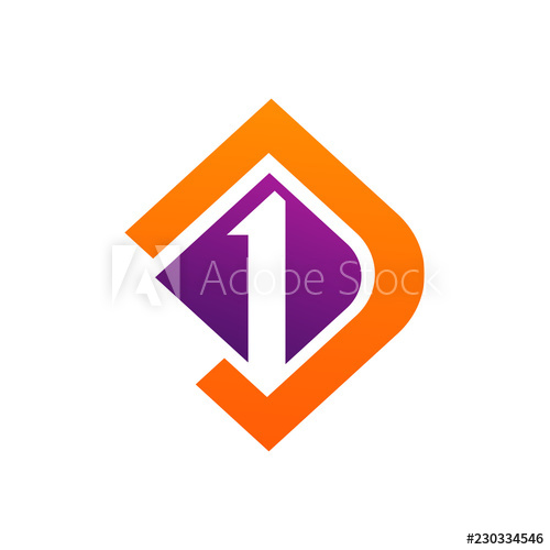 500x500 Aquare Letter D And Number One Logo Vector