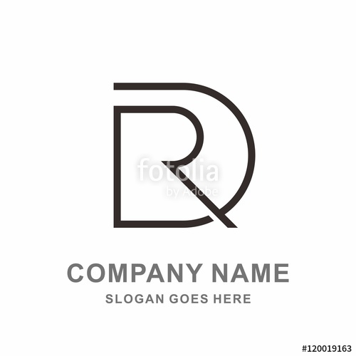 500x500 Monogram Letter R D Thin Line Vector Logo Design Template Stock