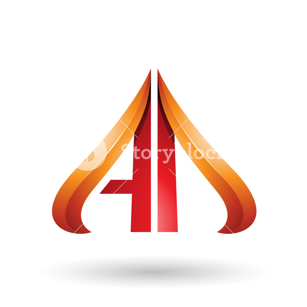 1000x1000 Vector Illustration Of Orange And Red Embossed Arrow Like Letters