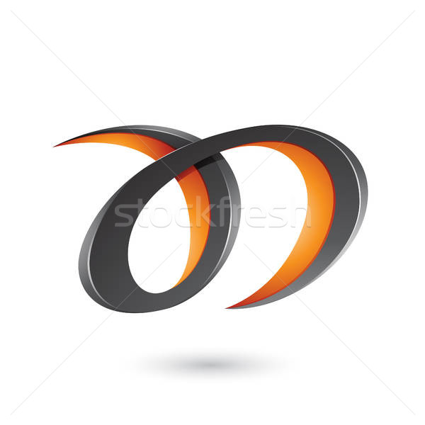 600x600 Black And Orange Curvy Letter A And D Vector Illustration Vector