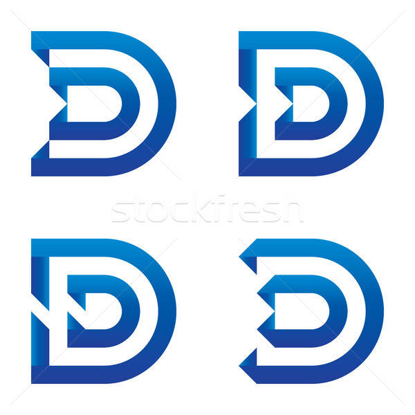 600x600 Initial Letter D Logo Icon Set Clean Blue Design Logo Template