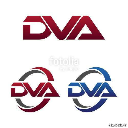 500x500 Modern Letters Initial Logo Vector Swoosh Red Blue Dva Stock