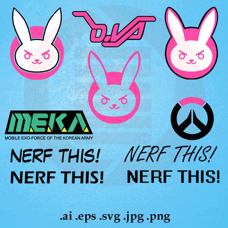 794x794 Overwatch Dva D Va Bunny Vector Symbols Clipart Printable Etsy