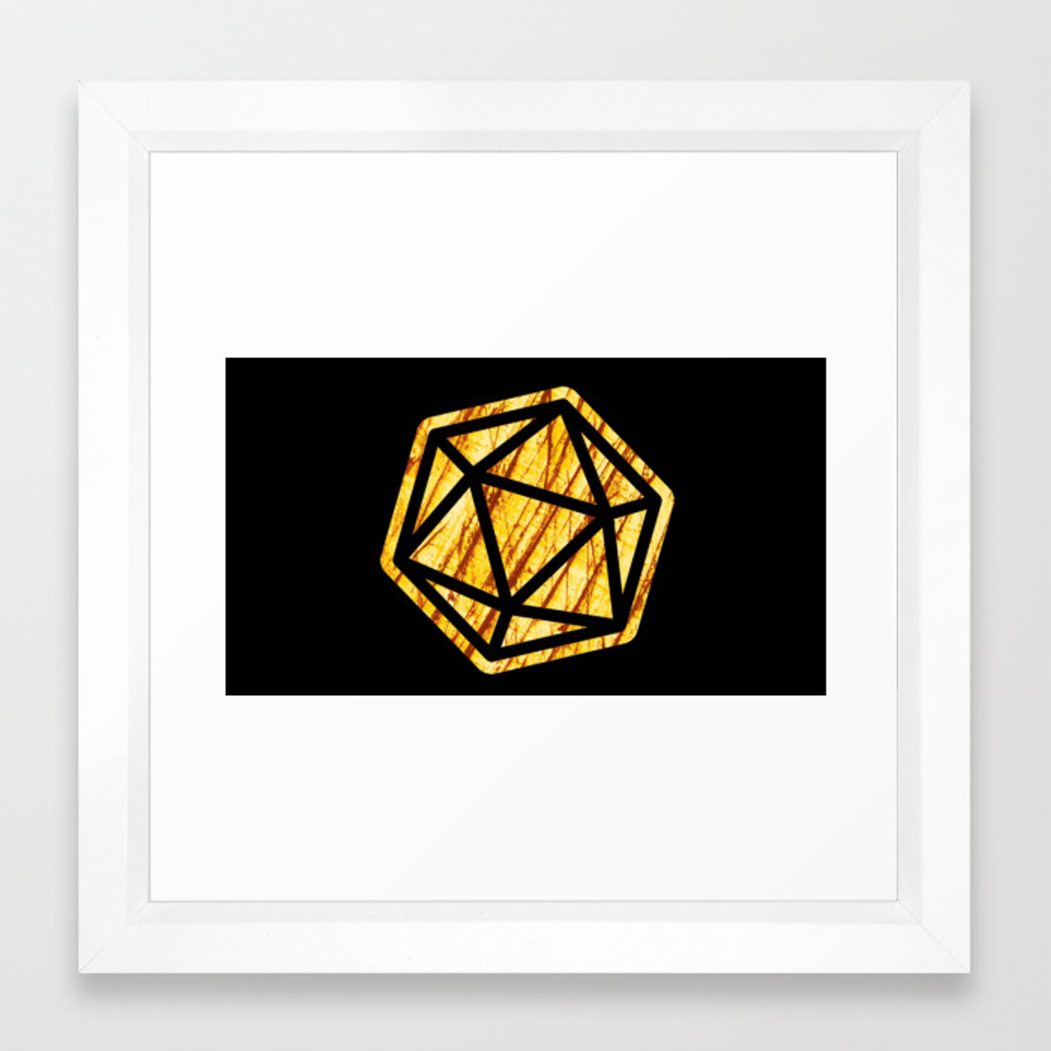 1500x1500 Dnd Scratched Yellow Ambar Framed Art Print