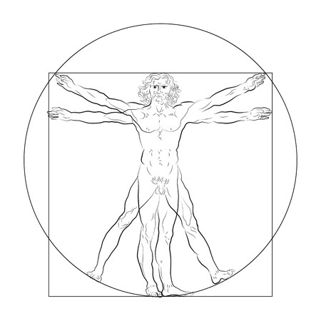 Stylized Sketch Of The Vitruvian Man Or Leonardo's Man Homo 450x450 Stylized Sketch Of The Vitruvian Man Or Leonardo's Man Homo