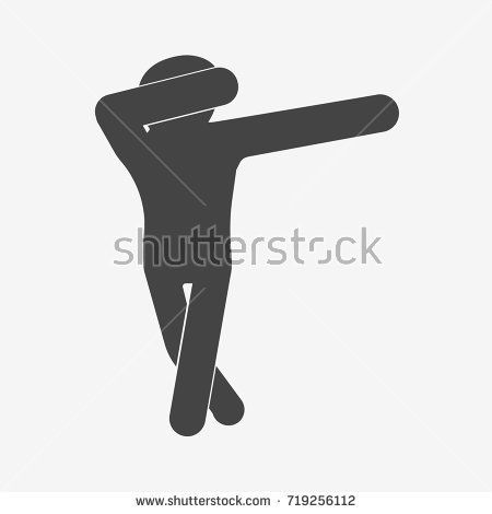 450x470 Dab Silhouette Celebration Pose Flat Vector Stock Illustration